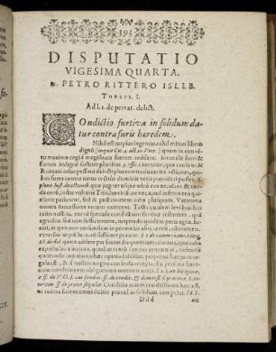 Disputatio Vigesima Quarta