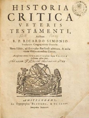 Historia Critica Veteris Testamenti