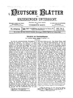 Dörpfeld als Sozialpädagoge : (Fortsetzung)