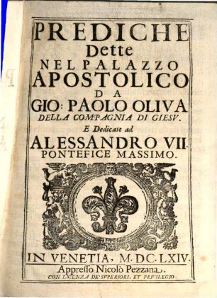Prediche dette nel Palazzo apostolico
