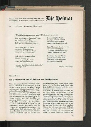 Nr. 2, 77. Jahrgang, Neumünster, Februar 1970