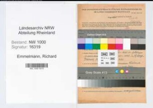 Entnazifizierung Richard Emmelmann, geb. 02.05.1899 (Landessekretaer)