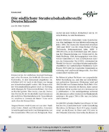 Günterstal: Die südlichste Straßenbahnhaltestelle Deutschlands.