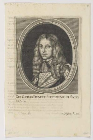 Bildnis des Giov. Giorgio Principe Elettorale di Sassonia