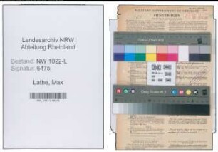 Entnazifizierung Max Lathe , geb. 23.08.1893 (Kaufmaennischer Angestellter)