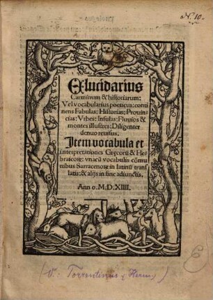 Elucidarius carminum, vel vocabularius poeticus ... : Item vocabula et interpretationes Graecorum et Hebraicorum ...