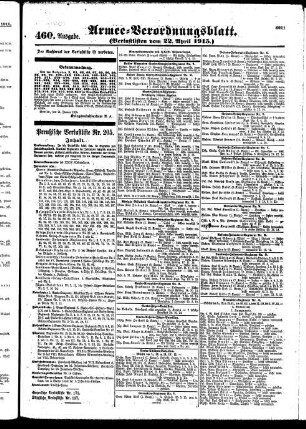 460.Ausgabe. Donnerstag, 22. April 1915