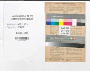 Entnazifizierung Otto Junge , geb. 10.10.1898 (Polizeibeamter)
