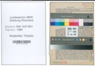 Entnazifizierung Theodor Westerfeld , geb. 21.05.1889 (Lehrer)