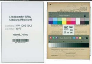 Entnazifizierung Alfred Heims , geb. 24.01.1895 (Volkswirt)