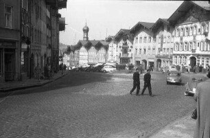 Bad Tölz: Hauptstraße [Marktstraße], Häuserreihe von oben