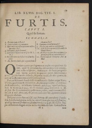 Tit. I. De Furtis.