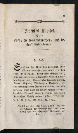 23-48, II. Von jenen, welche etwas verbrechen, und gestrafet werden können.