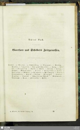 Achtes Buch. Goethes und Schillers Zeitgenossen