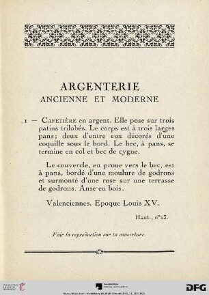 Argenterie (Nr.1-104)
