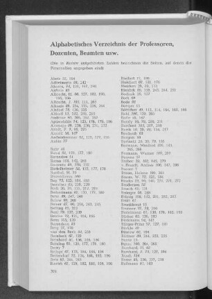 Alphabetisches Verzeichnis der Professoren, Dozenten, Beamten usw.