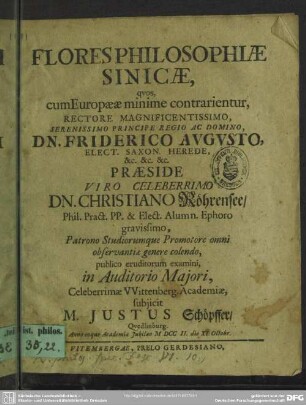 Flores Philosophiae Sinicae