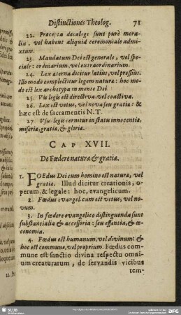 Cap XVII. De Foedere natura & gratia