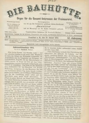 No. 2. Frankfurt a. M., den 10. Januar 1914. 57. Jahrgang.