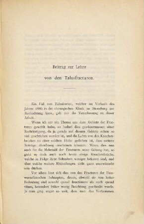 Beitrag zur Lehre von den Talusfracturen : Inaug.-Diss.