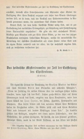 500-518 Das heidnische Mysterienwesen zur Zeit der Entstehung des Christentums : Schluß