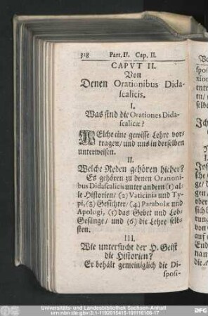 Caput II. Von Denen Orationibus Didascalicis.
