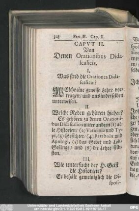 Caput II. Von Denen Orationibus Didascalicis.