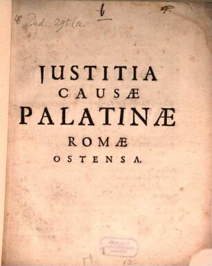 Iustitia Causae Palatinae Romae Ostensa