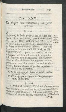 Cap. XXVI. De stupro non voluntario, in specie violento