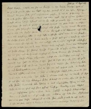 Brief von Wilhelm Grimm an Amalie Hassenpflug