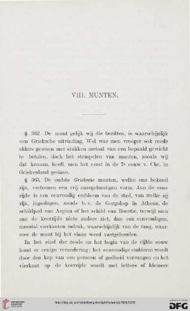 VIII: Munten