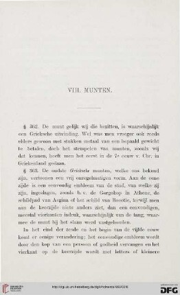 VIII: Munten