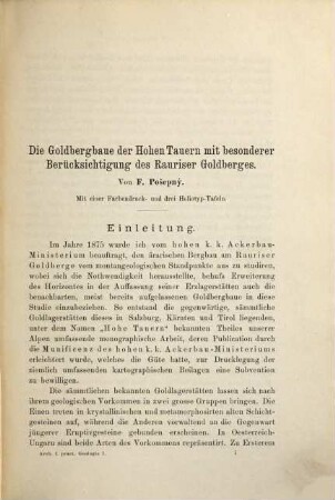 Archiv für practische Geologie, 1. 1880