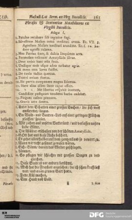 Phrases & Sententiae Notabiliores ex Virgilii Bucolicis