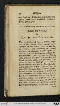 Welch ein Freund! oder Das seltene Verfahren