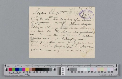 Postkarte an Richard Dehmel