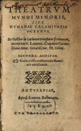 Theatrum Mundi minoris sive humanae calamitatis