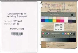 Entnazifizierung Franz Dunker , geb. 07.06.1889 (Bahnangestellter)