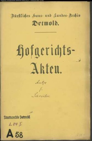 Antze, Konrads Witwe zu Salzuflen gegen Pastor Schreiber zu Vlotho - Schuldforderung