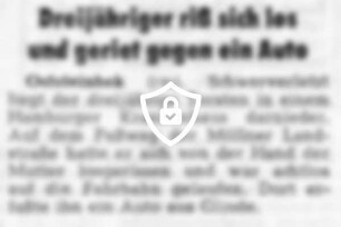 Dreijähriger riß sich los und geriet gegen ein Auto