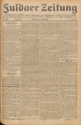 Ausgabe vom Freitag, den 01. Mai 1914.