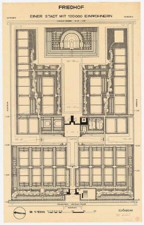 Friedhofsgestaltung: Grundriss 1:1000