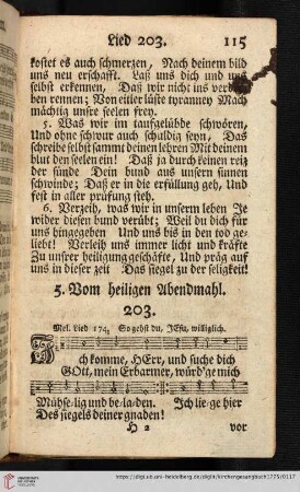 5. Vom heiligen Abendmahl (203 - 208)