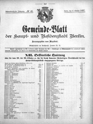 1897,45: No. 45, 31. Oktober 1897