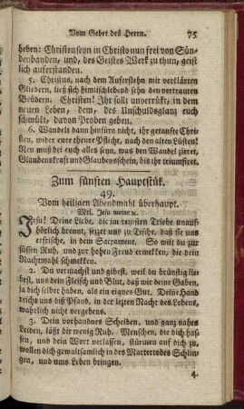 Zum fünften Hauptstük.
