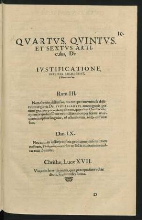 Quartus, Quintus, Et Sextus Articulus, De Iustificatione ...