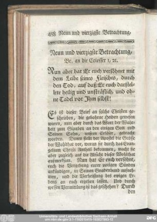 Neun und vierzigste Betrachtung, Br. an die Colosser 1, 21.