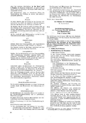 Durchführungsbestimmung zur Anweisung über die Abschluß- und Reifeprüfung : 8/66 vom 5. Januar 1966 ; [Verfügungen]