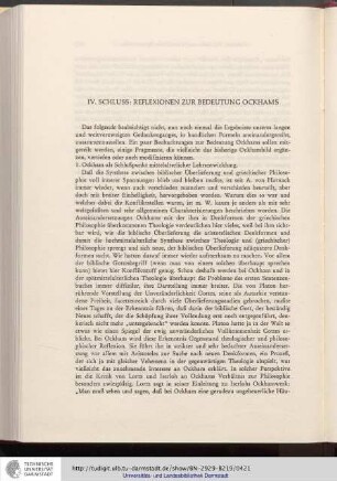 IV. Schluss: Reflexionen zur Bedeutung Ockhams