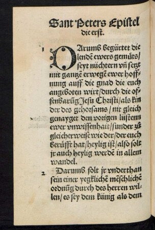 Sant Peters Epistel die erst.